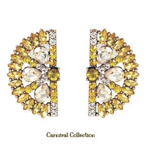 Large Lemon Wedge Shaped Statement Earrimgs